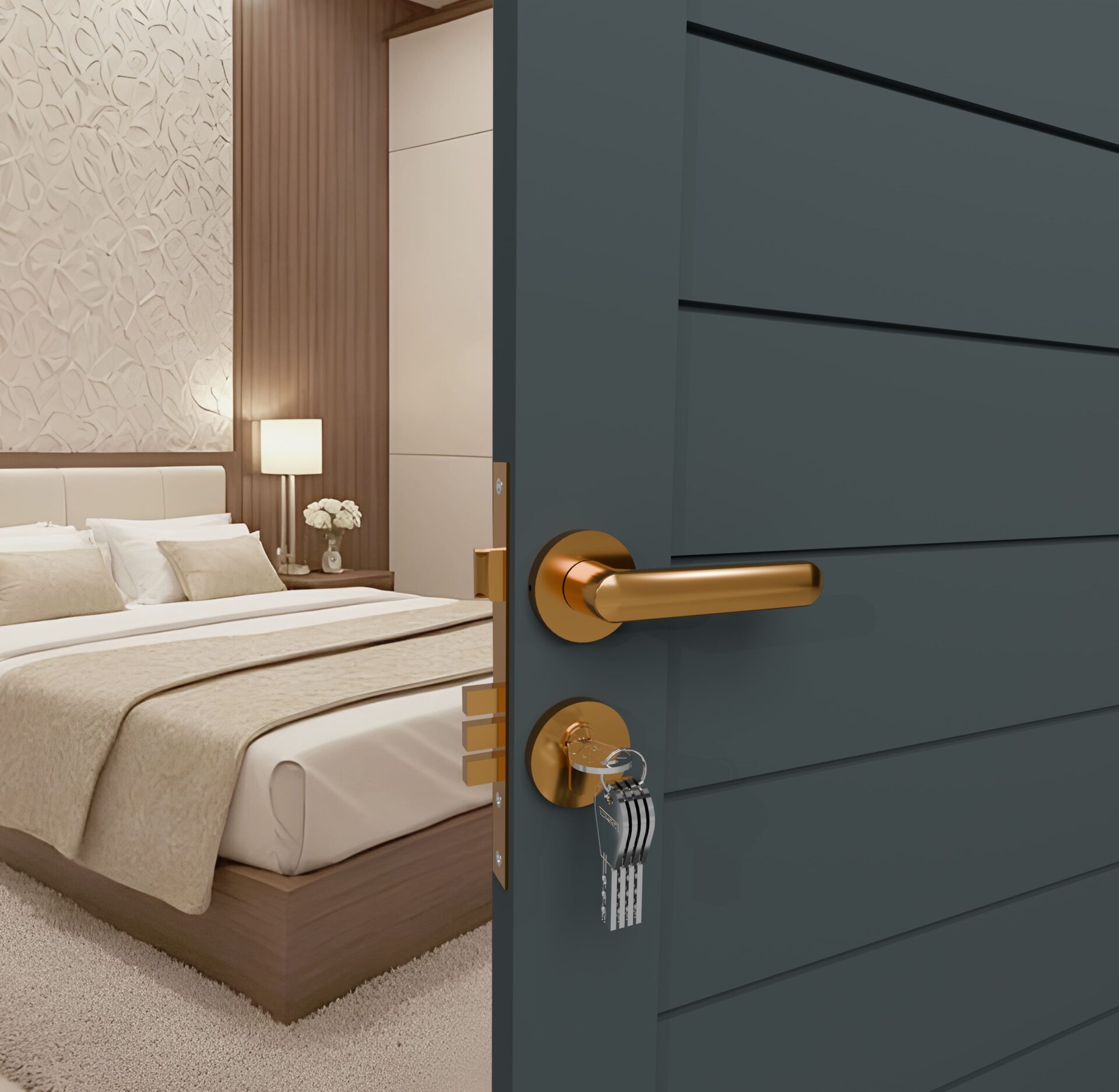 Flybird Interior Brass Mortise Handle FB-EBONY