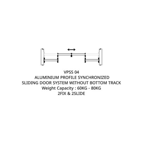 Flybird Interior Aluminium Profile Synchronized Sliding Door System Without Bottom Track VPSS 04