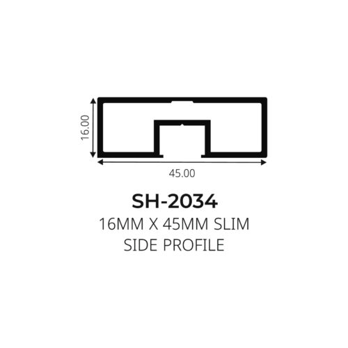 Flybird Interior Aluminium Profile 16MM X 45MM SLIM SIDE PROFILE SH-2034